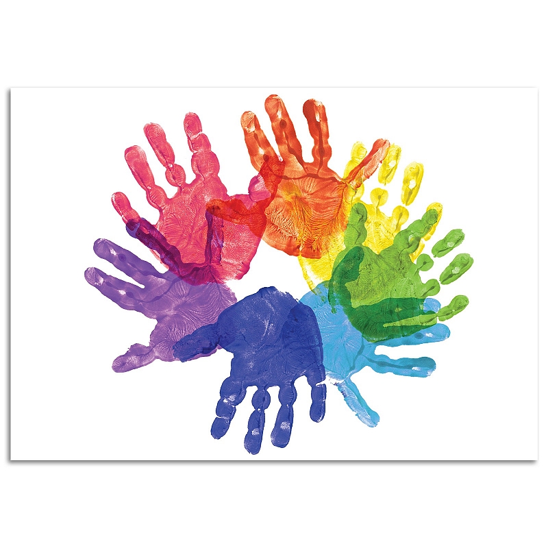 Постер Цветные отпечатки рук (большой) #1