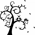 Наклейка на стену «Дерево с птичками» #1 Наклейка на стену «Дерево с птичками» #1