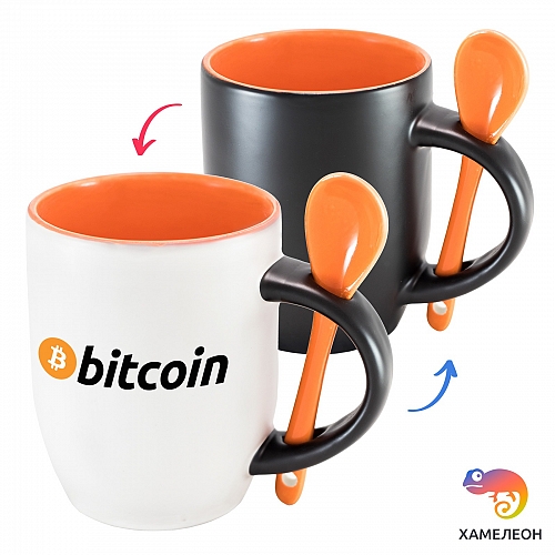 Кружка хамелеон Bitcoin