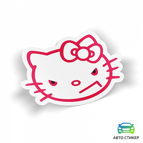 Наклейка злая Hello Kitty