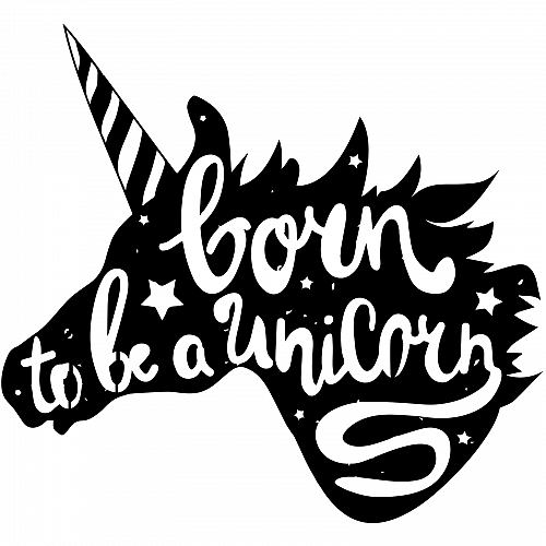 Наклейка на стену «Born to be a Unicorn»