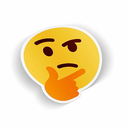 Стикер Эмоджи thinking