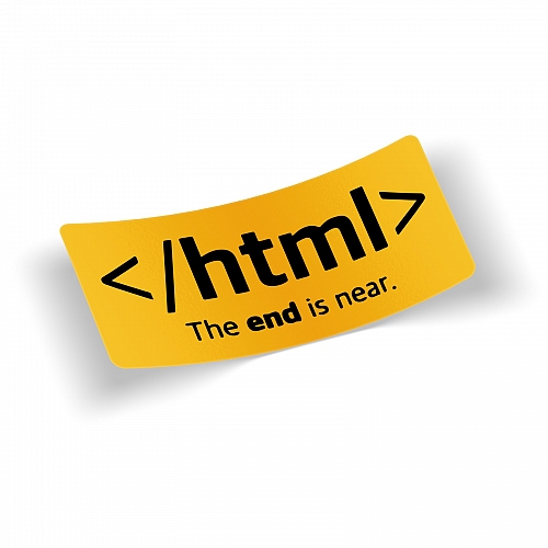 Стикер HTML The end is near