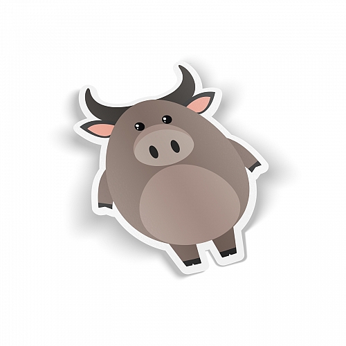 Стикер бычок (животные)