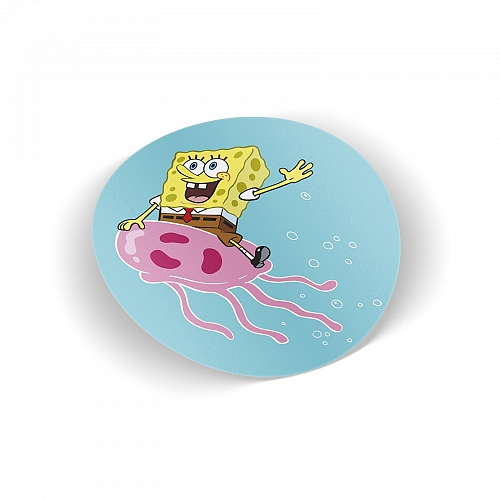 Стикер Губка Боб верхом