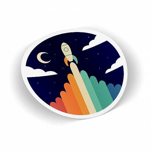 Стикер Полет ракеты