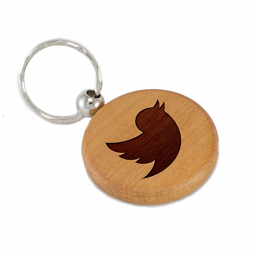 Брелок Twitter из дерева