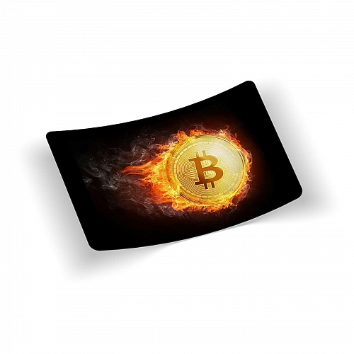 Стикер Fiery bitcoin