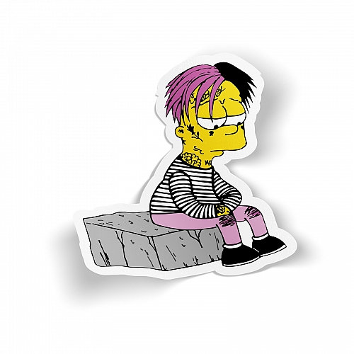 Стикер RIP Lil Peep (Bart Simpson)