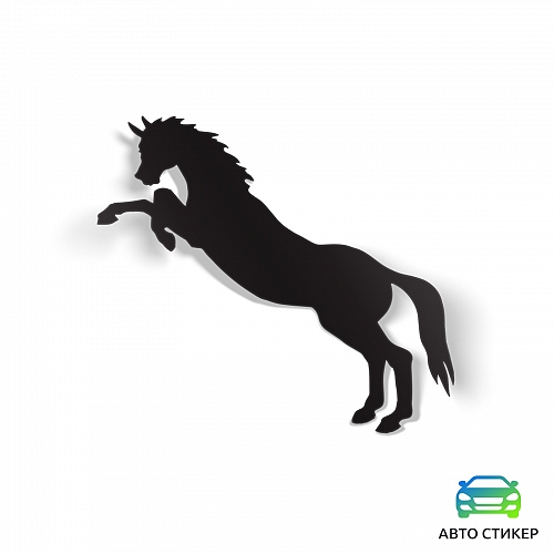 Наклейка силуэт стоящей лошади