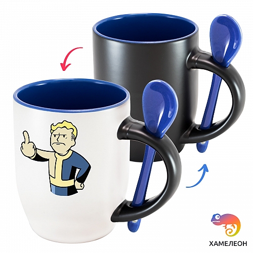 Кружка хамелеон Vault Boy Fuck (Fallout)