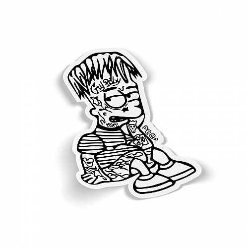 Стикер Lil Peep - Bart Simpson