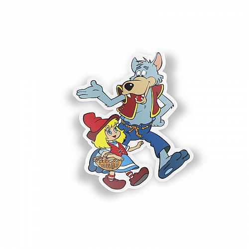 Стикер Волк и Красная шапочка