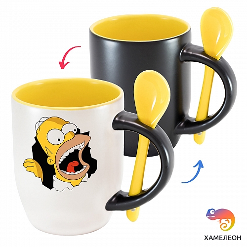 Кружка хамелеон «Гомер Симпсон псих»