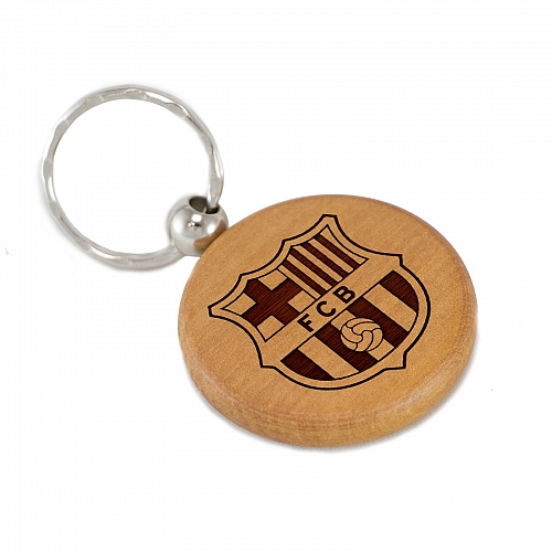 Брелок FC Barcelona из дерева