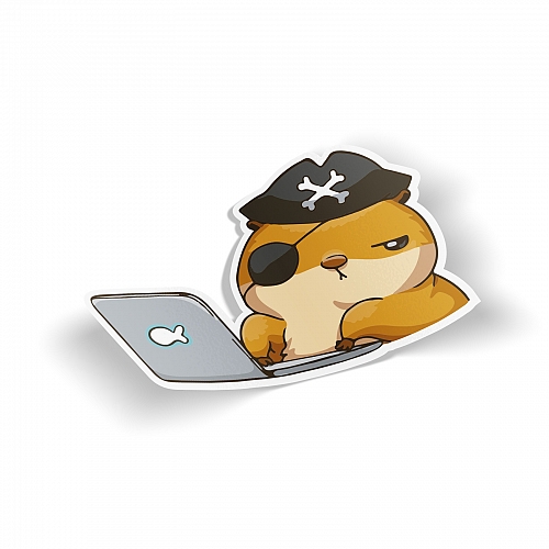 Стикер «Хомяк Сеня» - Пират