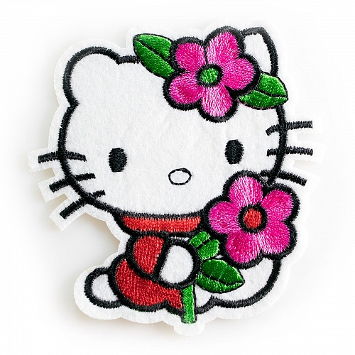 Нашивка Hello Kitty с цветочком
