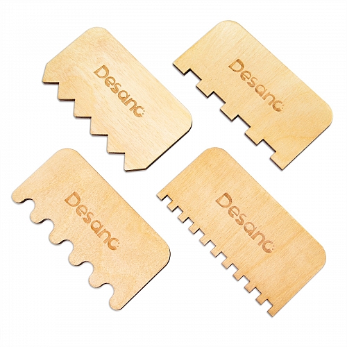 Деревянные фигурные грабельки, 4 шт