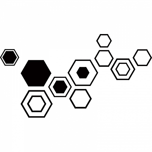 Наклейка на стену «Декорация из шестигранников»