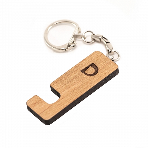 Брелок-подставка для телефона из дерева