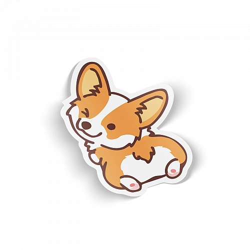 Стикер Winking corgi