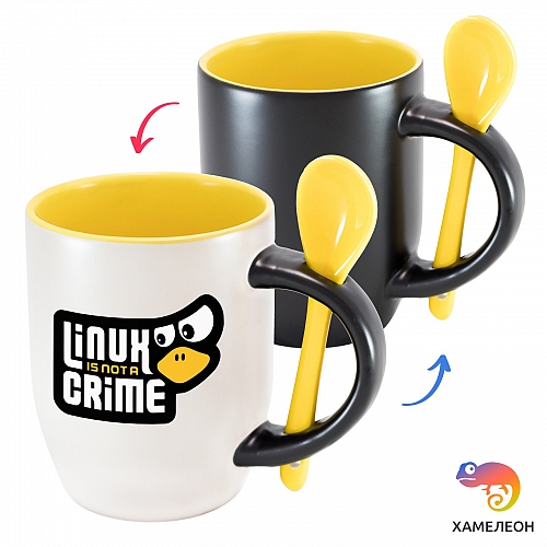 Кружка хамелеон Linux is not a Crime