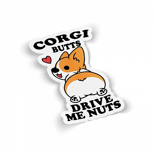 Стикер Corgi Butts - Drive me Nuts