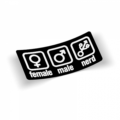 Стикер Female, Male, Nerd
