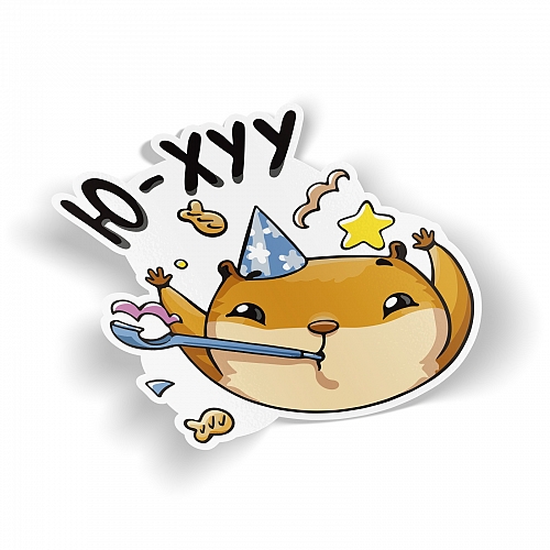 Стикер «Хомяк Сеня» - Ю-хуу