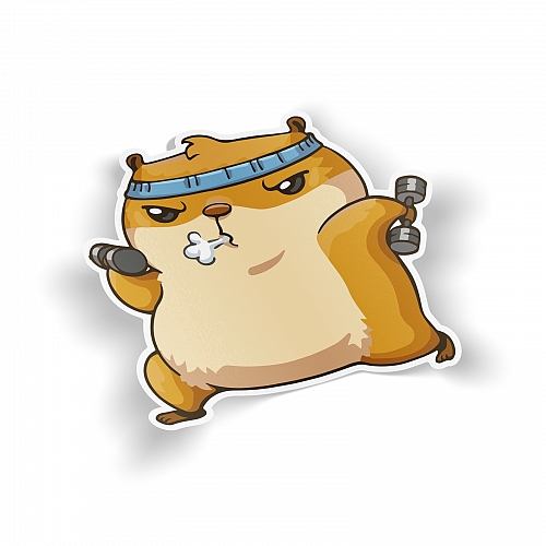 Стикер «Хомяк Сеня» - Фитнес