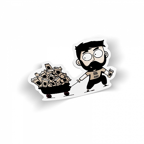 Стикер Кофе много не бывает