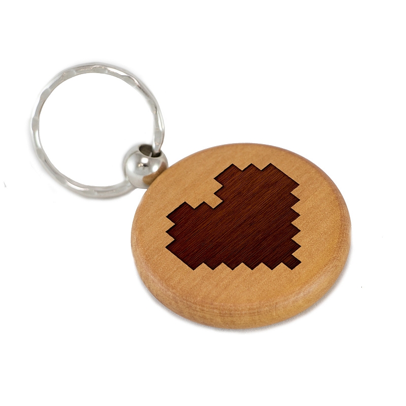 Брелок сердечко из пикселей из дерева - # 1 Брелок сердечко из пикселей из дерева #1