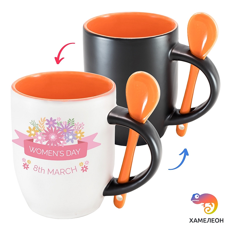 Кружка хамелеон Happy Women's Day 8 March - # 2 Кружка хамелеон Happy Women's Day 8 March #2