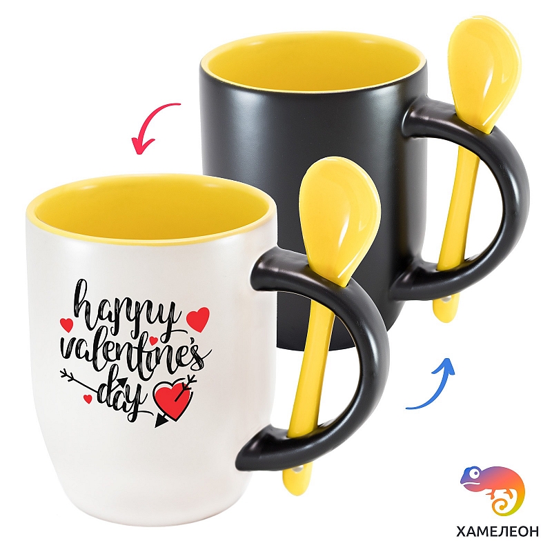 Кружка хамелеон Happy Valentine's Day - # 1 Кружка хамелеон Happy Valentine's Day #1