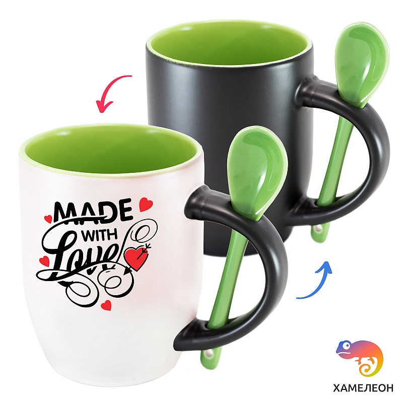 Кружка хамелеон Made with Love - # 4 Кружка хамелеон Made with Love #4