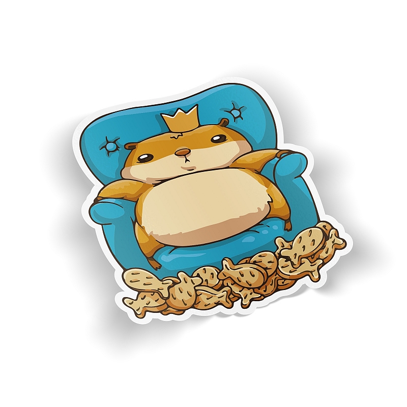 Стикер «Хомяк Сеня» - Печеньевый магнат - # 1 Стикер «Хомяк Сеня» - Печеньевый магнат #1