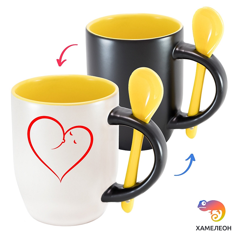 Кружка хамелеон «Сердечко мама и малыш» - # 2 Кружка хамелеон «Сердечко мама и малыш» #2