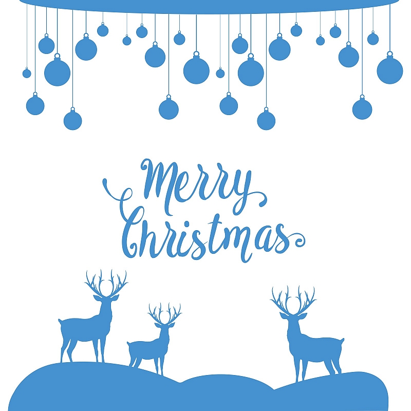 Наклейка на стену «Новогодние олени» - # 1 Наклейка на стену «Новогодние олени» #1