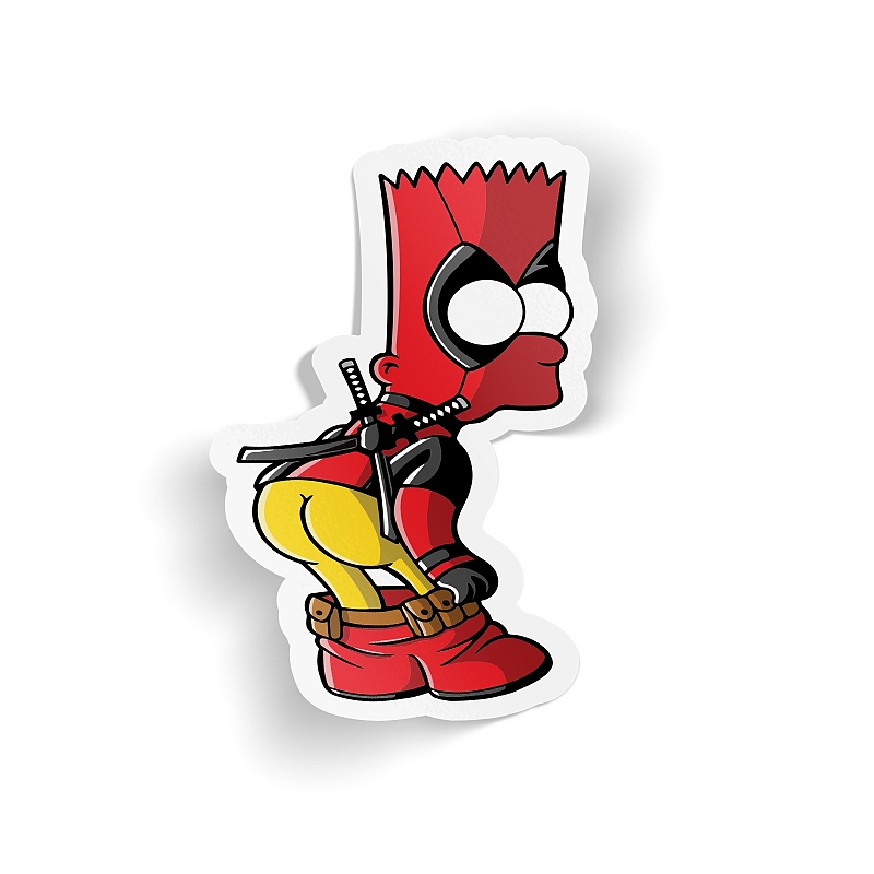Стикер Bart Simpson - Kiss my Ass (Dead Pool) - # 1 Стикер Bart Simpson - Kiss my Ass (Dead Pool) #1