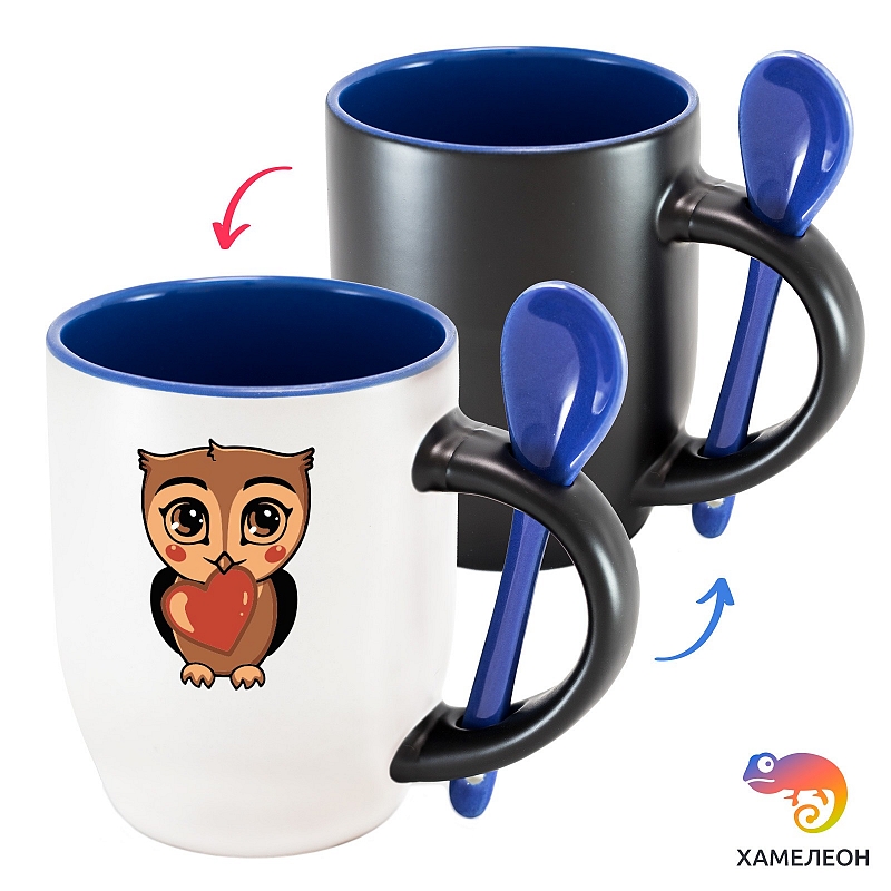 Кружка хамелеон Филин Love - # 3 Кружка хамелеон Филин Love #3