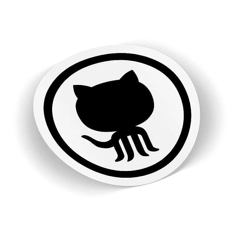 Стикер GitHub Octocat (black) - # 1 Стикер GitHub Octocat (black) #1