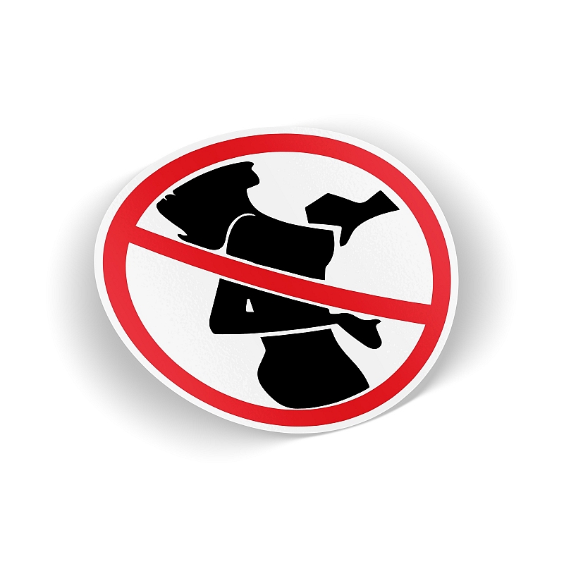 Стикер «Запрещается трогать грудь» - # 1 Стикер «Запрещается трогать грудь» #1