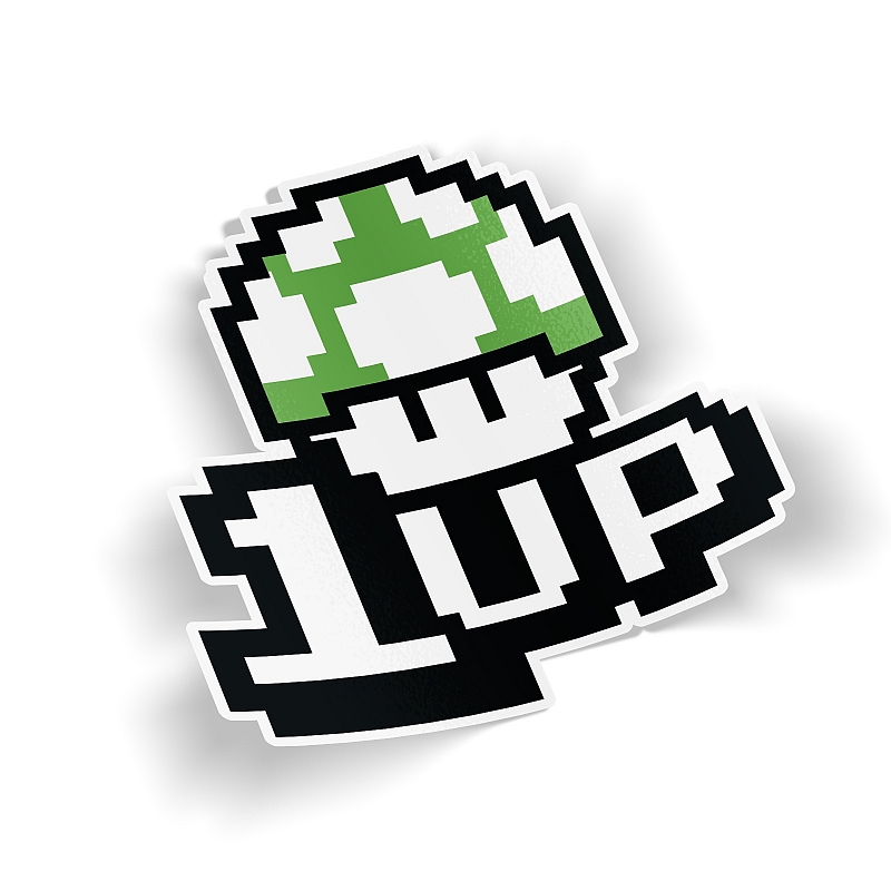 Стикер 1up Mario - # 1 Стикер 1up Mario #1