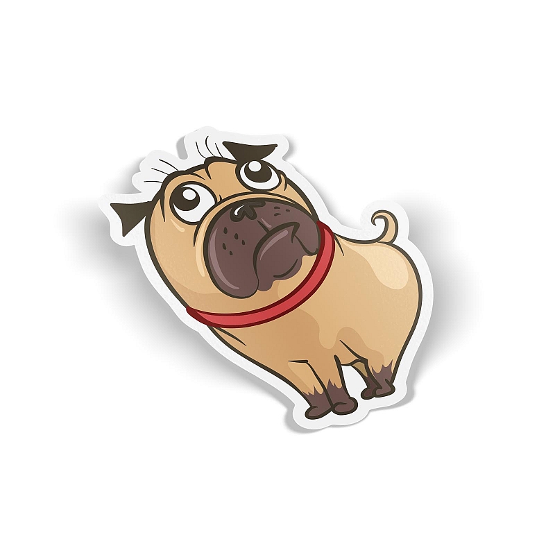 Стикер Задумчивый мопс - # 1 Стикер Задумчивый мопс #1