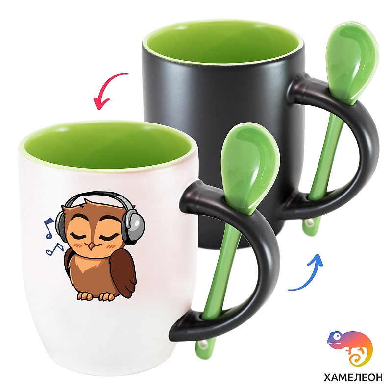 Кружка хамелеон Филин Music - # 2 Кружка хамелеон Филин Music #2