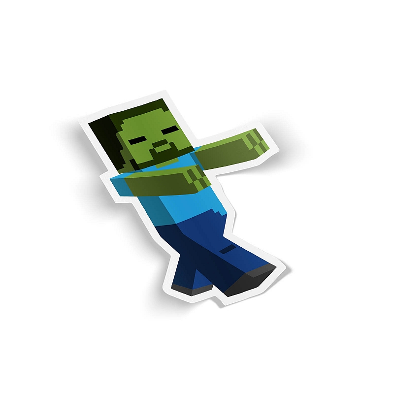 Стикер Minecraft Zombie (с бородой) #1