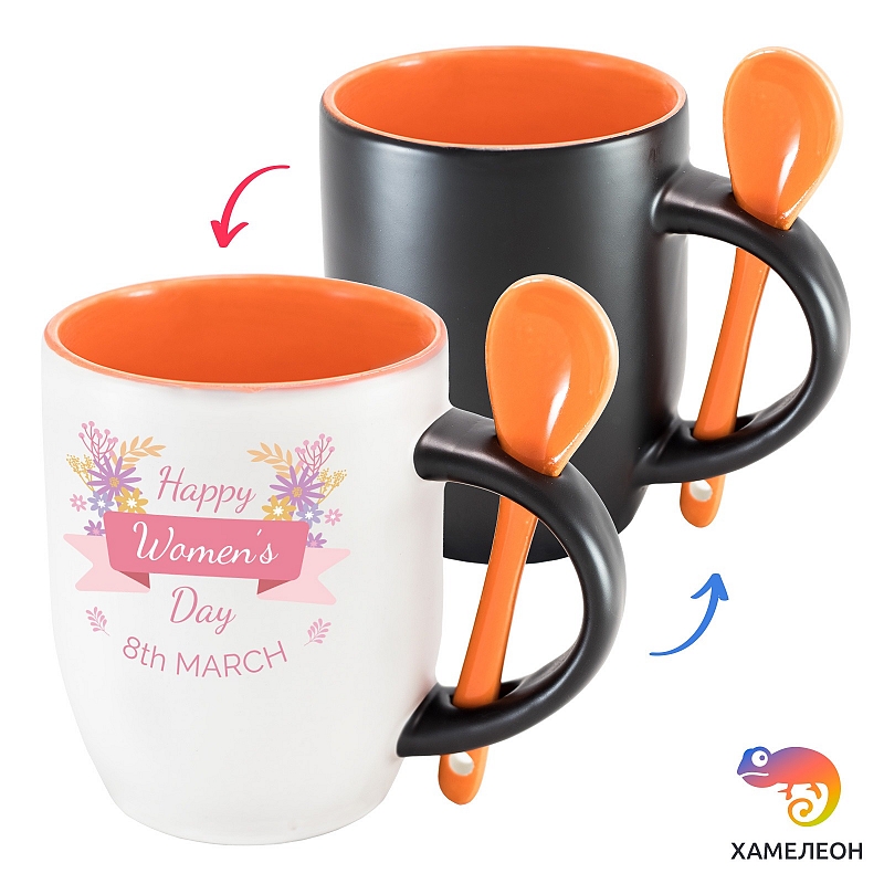 Кружка хамелеон Happy Women's Day 8th March - # 1 Кружка хамелеон Happy Women's Day 8th March #1