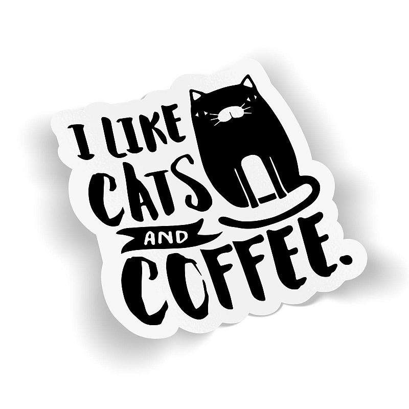 Стикер I Like Cats and Coffee #1