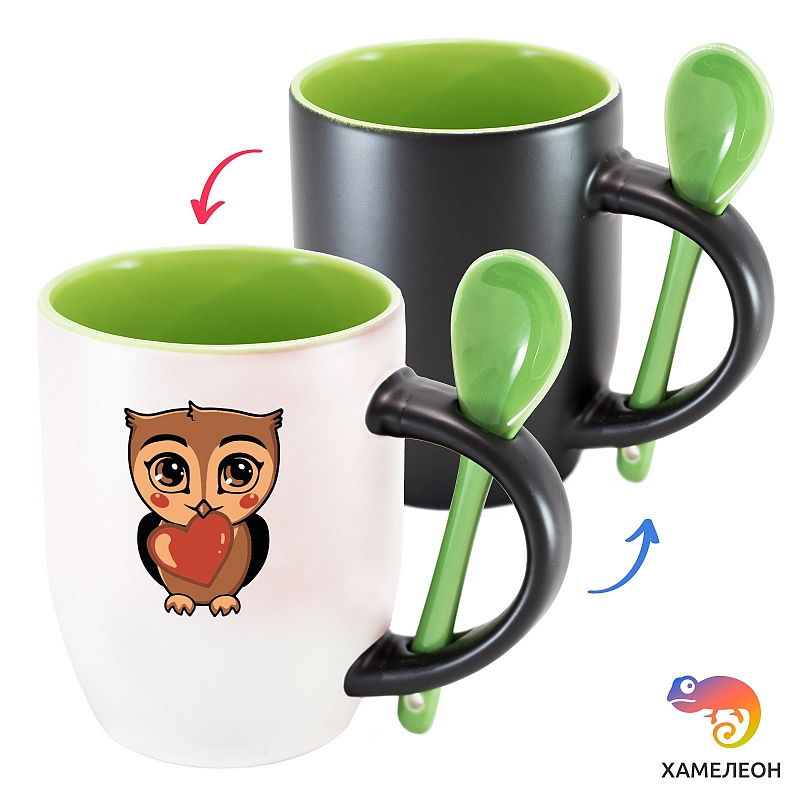 Кружка хамелеон Филин Love - # 2 Кружка хамелеон Филин Love #2
