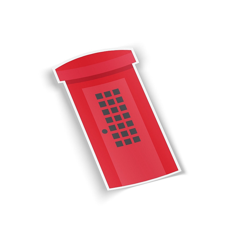 Стикер Телефонная будка (красная) #1